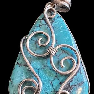 Artisan Made Turquoise & Sterling Silver Pendant